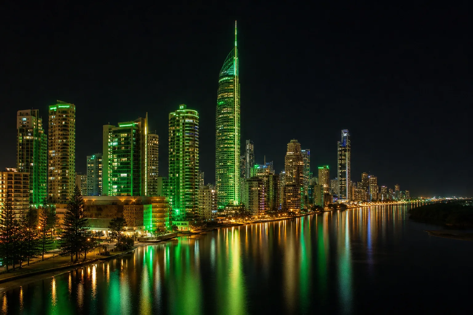 Editorial city guide graphic for PokieSurf Casino readers in Gold Coast, QLD