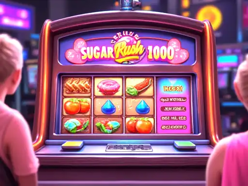 Sugar Rush 1000 pokie artwork at PokieSurf Casino